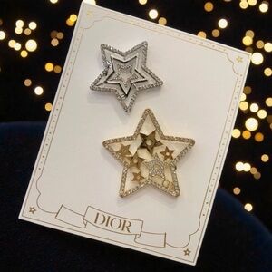 Brand New Authentic Dior Beauty GWP Star Hair Clips 2pc Set
